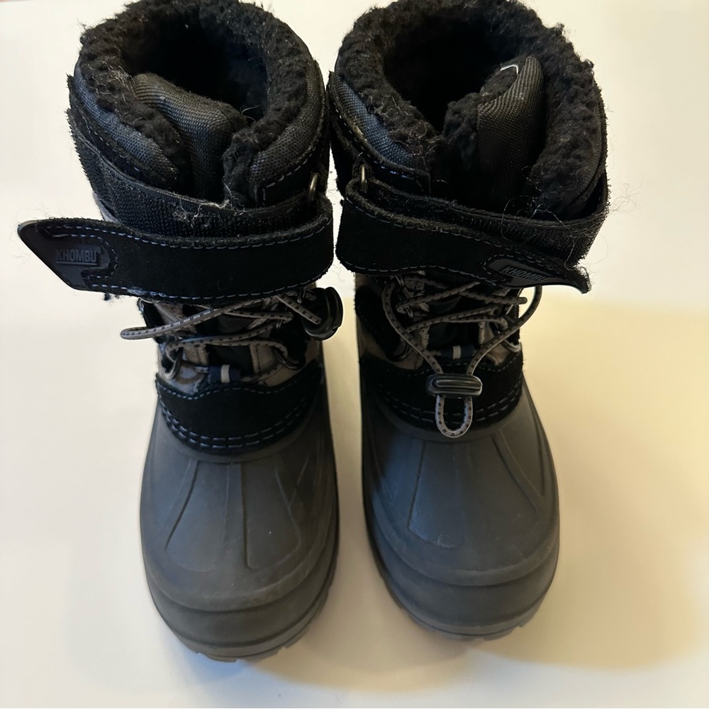 Khombu Kids Morris Faux-Fur Lined Winter Boots Black Size 12
